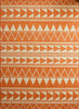 Washable Orange Geometric Rug Indoor Patio Outdoor Rugs Easy Clean Flatweave Mat