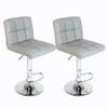 2PCS Modern Bar Stool Leather Kitchen Stool Breakfast Seat Living Room Grey