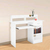 UK Computer Desk with Drawers Storage Shelf Keyboard Tray Laptop Table White