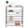 5 Tiers Home Shoe Rack Holder Storage Organiser Stand Wooden Metal Unit Cupboard
