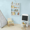 Wall White Wood 4 Tiers Kids Storage Shelving Bookcase Rack KMB08-W,UK