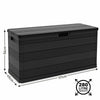 Storage Cushion Box Garden Outdoor Indoor 280L Chest Plastic Furniture BLACK