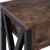 Retro Chest of Drawer Bedside Table Cabinet Storag Bedroom Furniture Metal Frame