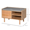 Shoe Bench Home Storage Organizer w/ Wood Legs Cushion Top Cabinet Shelves