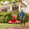Adjustable Tree Swing Indoor & Outdoor Saucer Round Swing Set W/ Multi-ply Rope