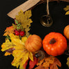 Wall Door Hanging Pumpkin Maple Foliage Garland Vine Wreath w/ Bell & Bows Decor