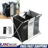 Large 3 Section Laundry Washing Clothes Bag Hamper Sorter Folding Organiser Rack