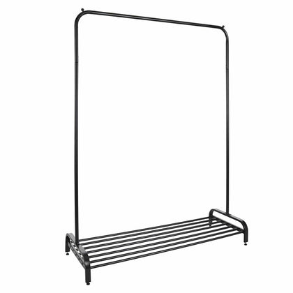 Garment Rack Clothes Rail With Shoe Storage Shelf & Adjustable Feet