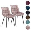 2x Dining Chairs Living Room Chairs with Velvet +metal Backrest Counter Chairs
