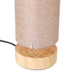 Tall Floor Lamp w/ Shade Wooden Base Fabric Linen 120cm Cream White