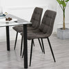 2× Side Dining Chairs Faux Suede Padded Seat Metal Leg Home Restaurant Chair Set