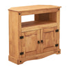 Panana Corner TV Unit Stand Media Cabinet 2 Doors Solid Pine Waxed Mexican