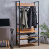 4 Tier Metal Hat and Coat Stand Hanging Clothes Rail Garment Storage Wood Shelf