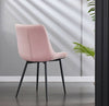 Set of 2 Dining Chair Velvet Soft Padded Seat and Backrest Metal Legs Kitchen Uk