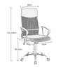 High Curved Back Mesh Home Office Chair Executive Height Adjustable PC Armchair