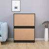 Modern Black Bedside Table Cabinet w/4 Drawers Nightstand Storage Furniture