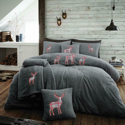 TEDDY BEAR FLEECE Duvet Cover & Fitted Sheet Sherpa Thermal Soft Bedding Set