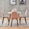 4Pcs Argyle Velvet Dining Chairs Metal Leg Side Chair Fabric Upholstered Kitchen