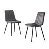 2X Grey Velvet Dining Chairs Metal Legs Office Chairs Dining Room Kitchen Modern