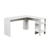 White Wooden Corner Computer Desk L-Shaped Office Workstation Table Bookshelf