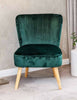 Velvet Oyster Style Accent Chair Occasional Seat Modern Bedroom Green