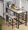 Rustic Grey Bar Table Industrial Kitchen Breakfast Tall Vintage Dining 2 Stools
