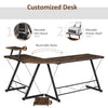 L Shaped Home Office Desk Gaming Workstation with Shelf & CPU Stand