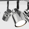 Chrome Adjustable 4 Way Ceiling Spotlight IP44 Bathroom Light + LED GU10 Bulbs