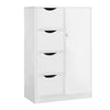 Free Standing Entryway Cabinet Bathroom Storage Organizer Rack 4 Drawers + Door