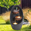 Cascading Water Feature Fountain Waterfall LED Lights Indoor Outdoor Garden Deco