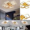 LED Ceiling Light Aluminum Square Lamp Chandelier Fixture White Black Gold Frame
