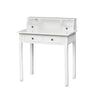 Dressing Table Wood Vanity Makeup Desk with 4 Storage Drawers and Shelves White
