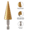 3pcs Step Cone Drill Bit Set HSS Steel Titanium Coated Hex Shank Hole Cutter