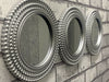 Set of 3 Round Wall Art Moroccan Mirror Art Décor Silver Wall Mounted Home Décor