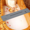 Wooden Bath Caddy Tray Bathtub Board Bath Shelf Phones Wine Tablet Holder Grey