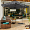 Garden Parasol Banana Cantilever Umbrella Crank Sun Shade Patio Outdoor W/ Base