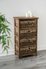 WOOD WICKER BEDSIDE MAIZE CABINET UNIT RETRO DRAWER STORAGE CHEST HALLWAY UNIT