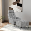 Set of 2 Modern Recliner Armchair & Stool Adjustable Single Sofa Bedroom Chair