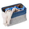 3Pcs Storage Baskets Foldable Linen Fabric w/ Handle Toy Clothes Organizer Box