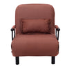2-in-1 Single Folding Sofa Bed Chair Fabric Sleep Function Holder Pillow Wheels
