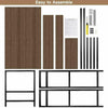Wooden Gaming Computer Desk with Adjustable Storage Shelves Writing Study Table