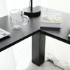 Black Corner L-shaped Computer Desk Shelves Laptop PC Table Wooden Home Office