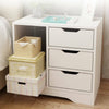 Wood Chest of 3 Drawers Bedside Table Cabinet Nightstand Storage Furniture White