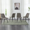 Set of 2 Blue Grey Velvet Dining Chairs Dinning Kitchen Room Metal Leg Padded