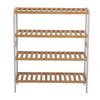 4 Tiers Bamboo Shoe Rack Storage Shelf Display Stand Organiser Unit Cabinet