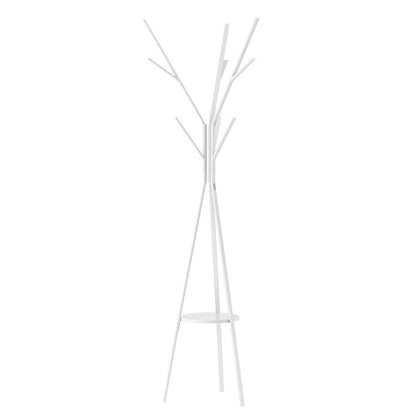 9 Hooks Coat Stand Tree Hat Hanger Metal Coat Rack Clothes Holder with Shelves