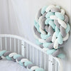 Crib Bumper 200CM Knot Plush Bedding Bed Cot Braid Pillow Cushion Pad Protector