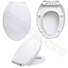 Luxury Bathroom Toilet Seat WC Heavy Duty White Soft Close Slow Top Hinges NEW