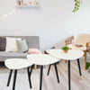 Nest of 3 Tables Gloss White Nested Tea Lamp Side Living Room Coffee Table