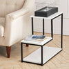 3 Tiers Sofa End Side Coffee Table Bedside Table Night Stand Lamp Marble Effect